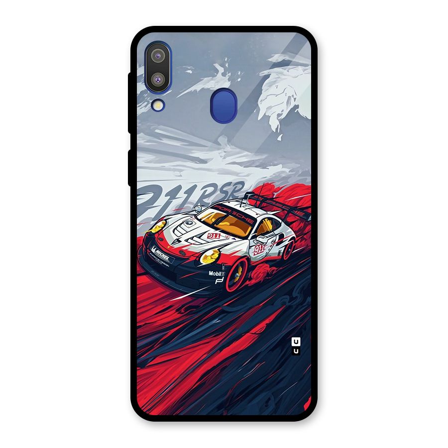 Super Car illustration Glass Back Case for Galaxy M20