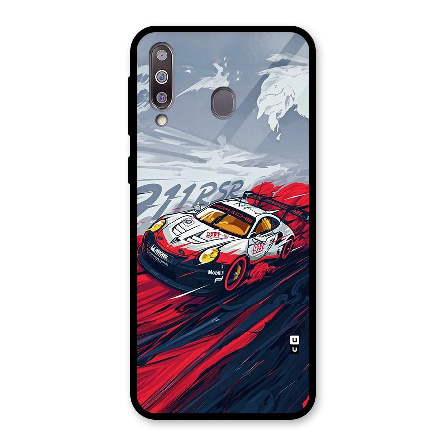 Super Car illustration Glass Back Case for Galaxy M30