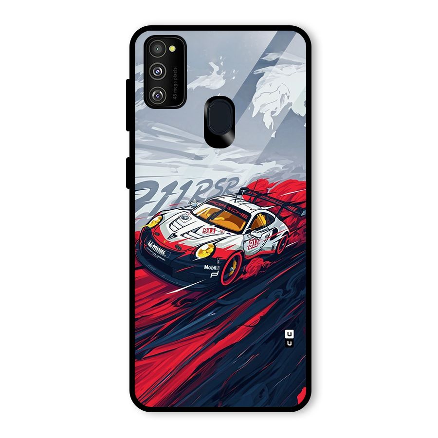 Super Car illustration Glass Back Case for Galaxy M30s
