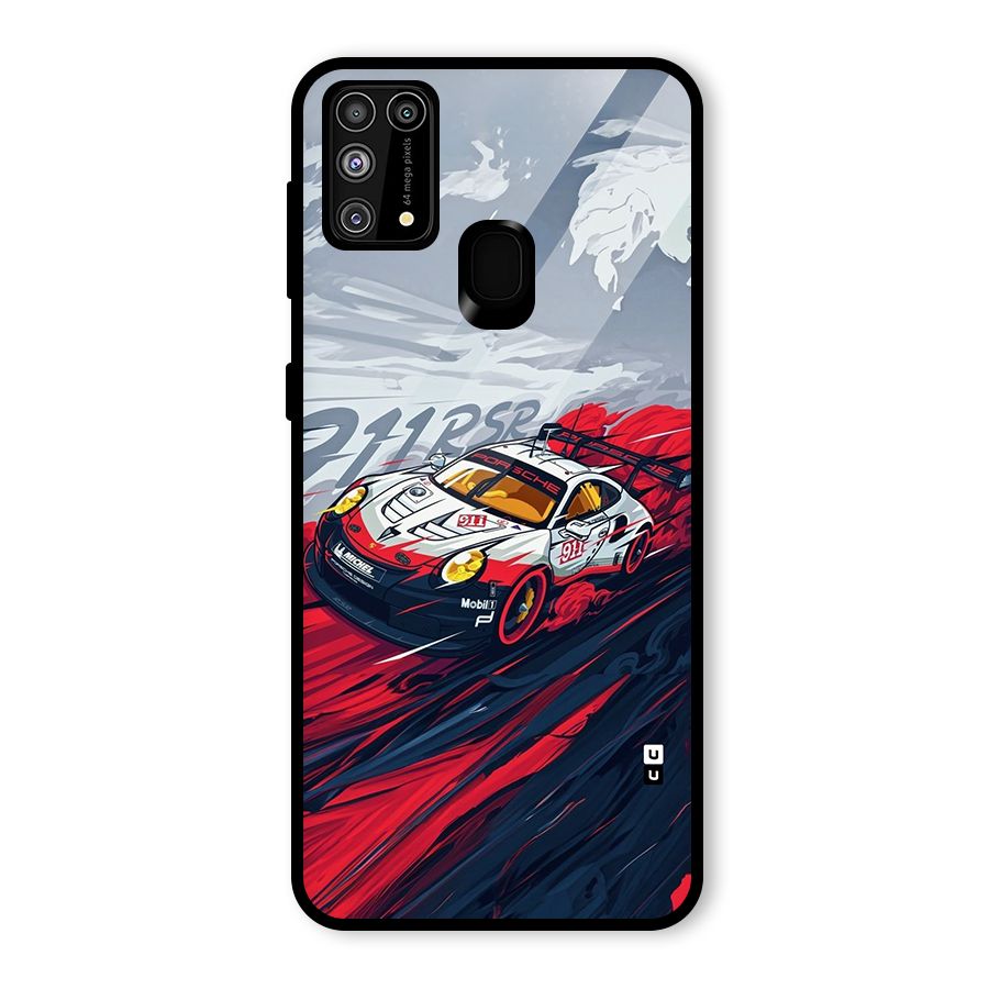 Super Car illustration Glass Back Case for Galaxy M31