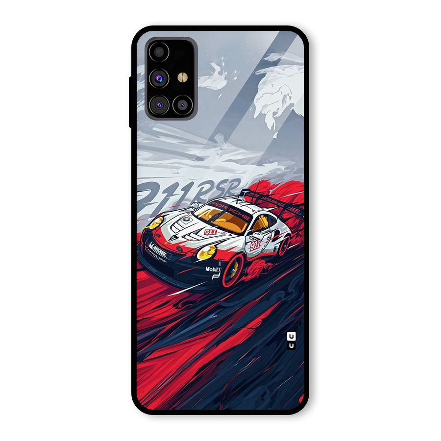 Super Car illustration Glass Back Case for Galaxy M31s