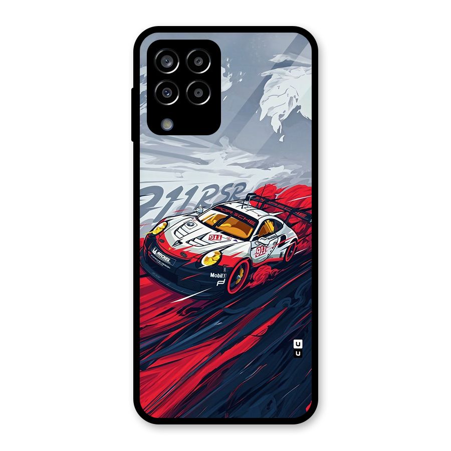 Super Car illustration Glass Back Case for Galaxy M33