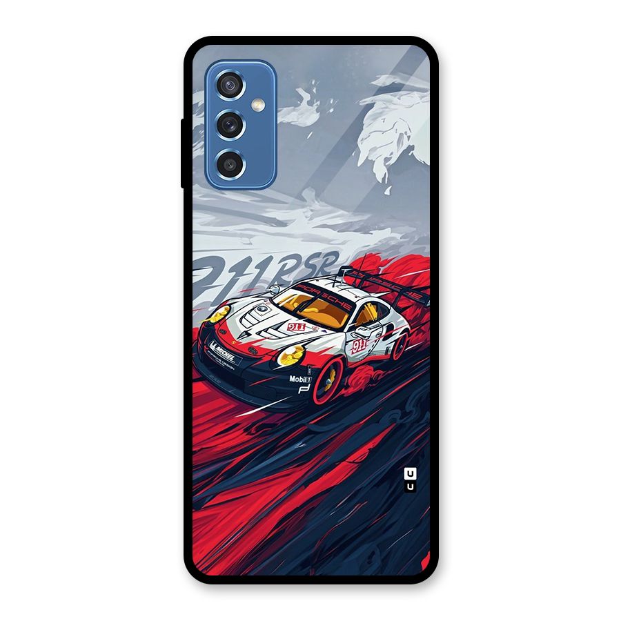 Super Car illustration Glass Back Case for Galaxy M52 5G