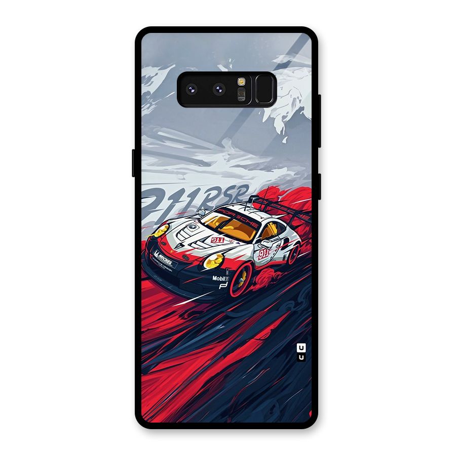 Super Car illustration Glass Back Case for Galaxy Note 8