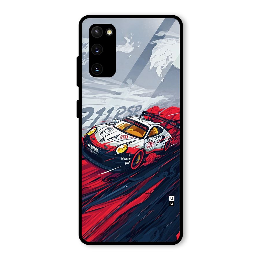 Super Car illustration Glass Back Case for Galaxy S20 FE 5G