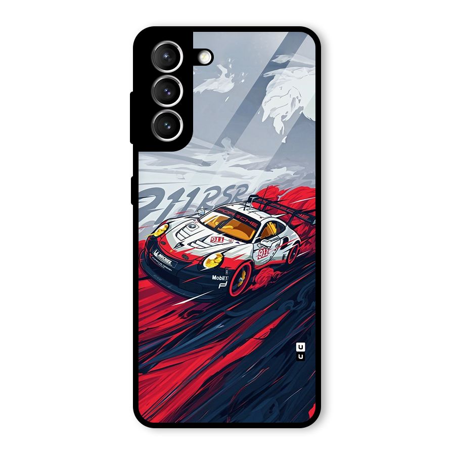 Super Car illustration Glass Back Case for Galaxy S21 5G