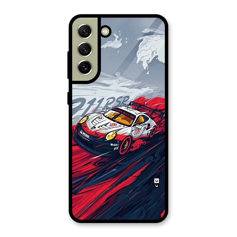 Super Car illustration Glass Back Case for Galaxy S21 FE 5G