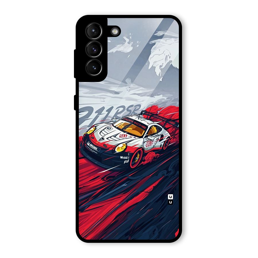 Super Car illustration Glass Back Case for Galaxy S21 Plus