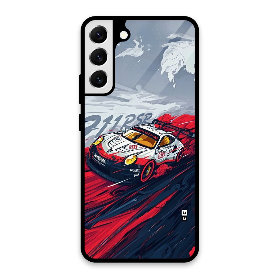 Super Car illustration Glass Back Case for Galaxy S22 Plus 5G