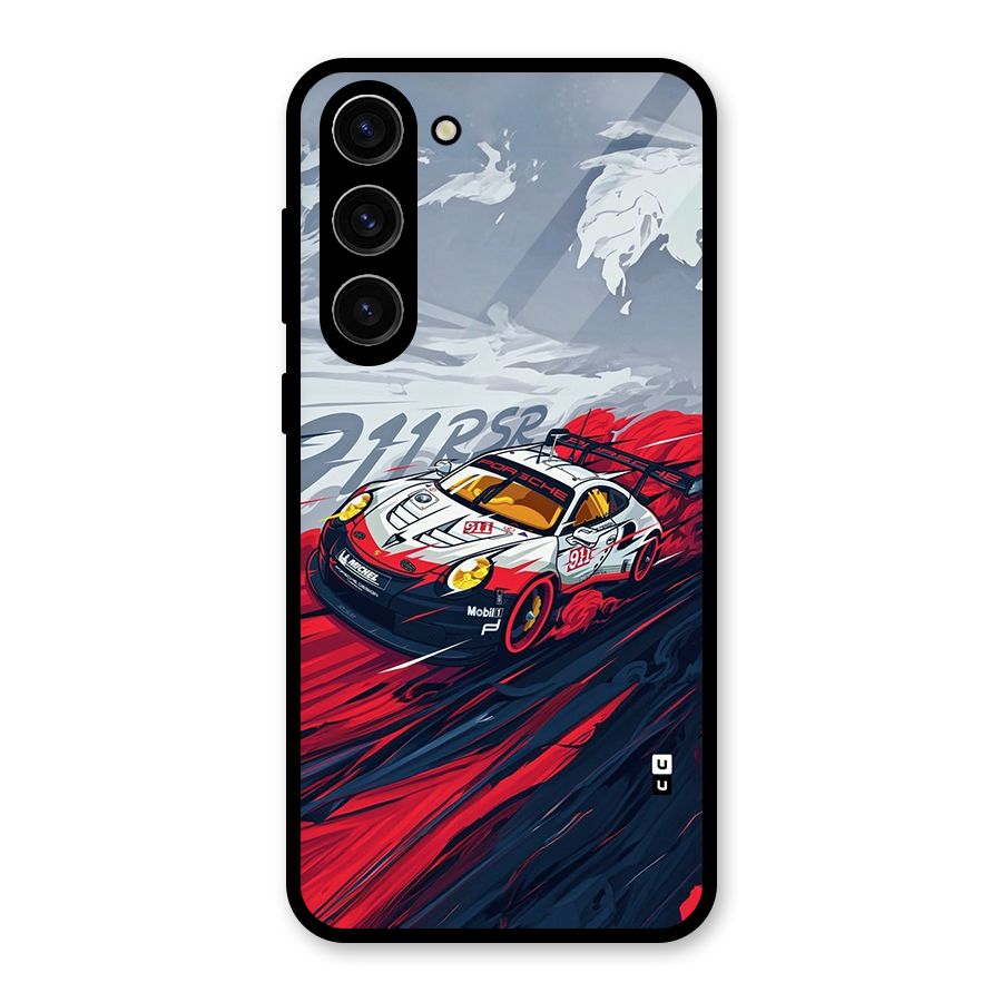 Super Car illustration Glass Back Case for Galaxy S23 Plus