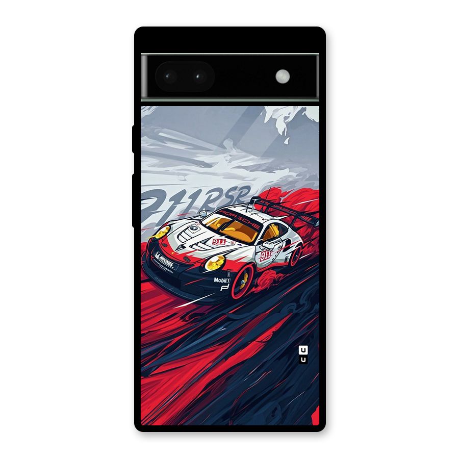Super Car illustration Glass Back Case for Google Pixel 6a