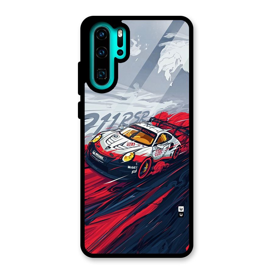 Super Car illustration Glass Back Case for Huawei P30 Pro