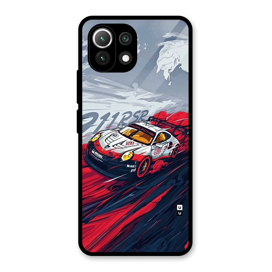 Super Car illustration Glass Back Case for Mi 11 Lite