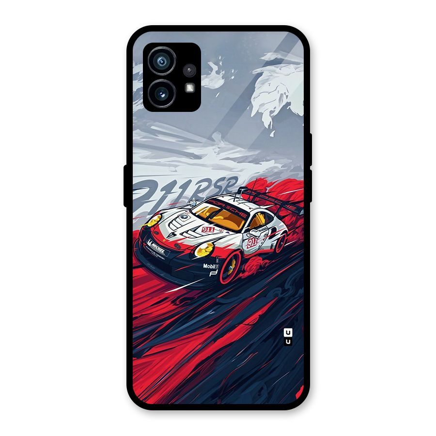 Super Car illustration Glass Back Case for Nothing Phone 1
