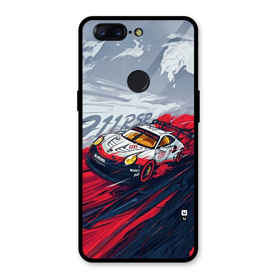 Super Car illustration Glass Back Case for OnePlus 5T