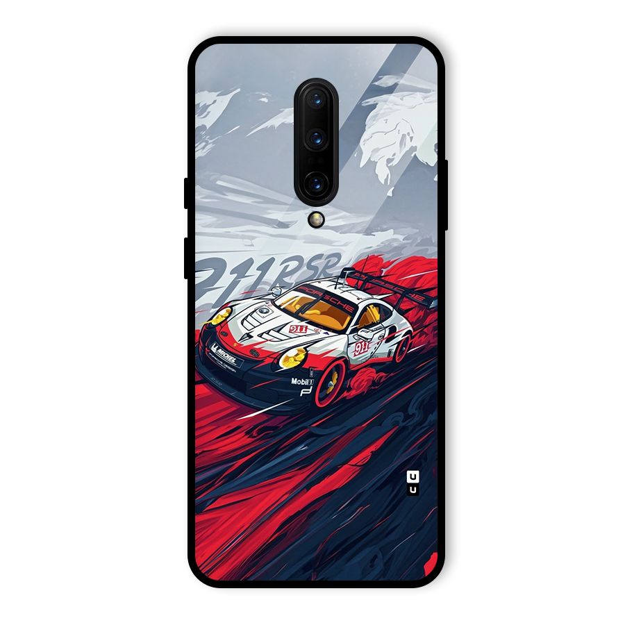 Super Car illustration Glass Back Case for OnePlus 7 Pro