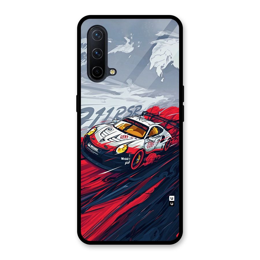 Super Car illustration Glass Back Case for OnePlus Nord CE 5G