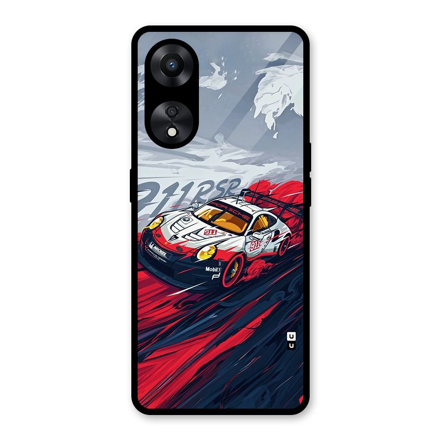 Super Car illustration Glass Back Case for Oppo A78