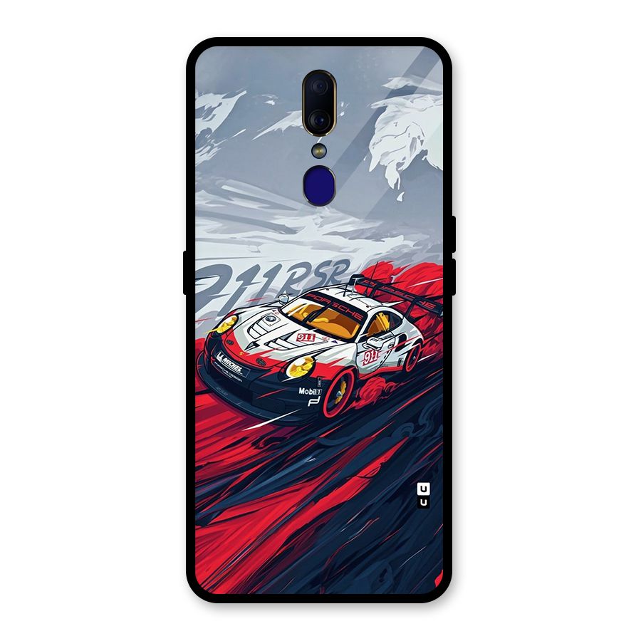 Super Car illustration Glass Back Case for Oppo F11