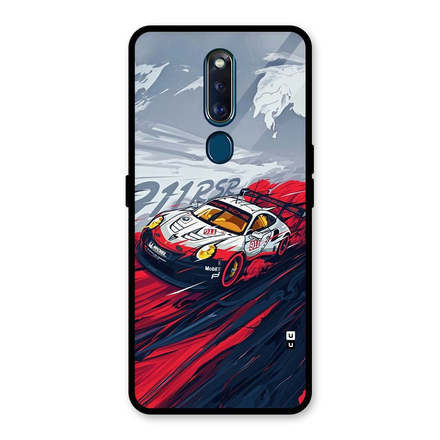 Super Car illustration Glass Back Case for Oppo F11 Pro