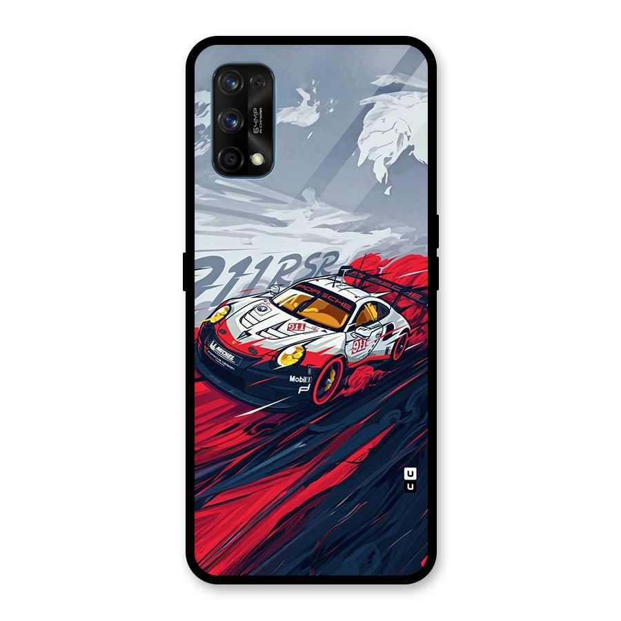 Super Car illustration Glass Back Case for Realme 7 Pro