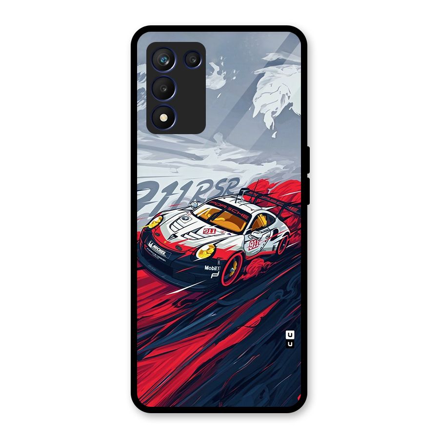 Super Car illustration Glass Back Case for Realme 9 5G Speed