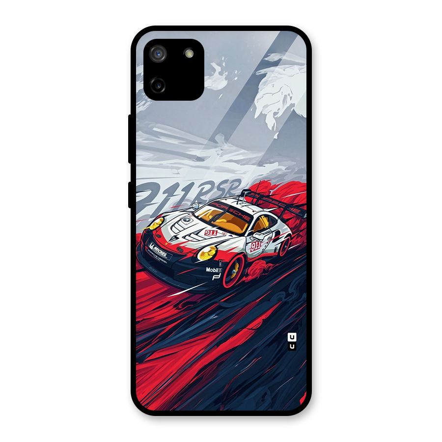 Super Car illustration Glass Back Case for Realme C11