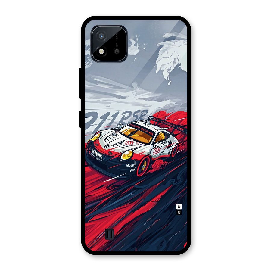 Super Car illustration Glass Back Case for Realme C11 2021