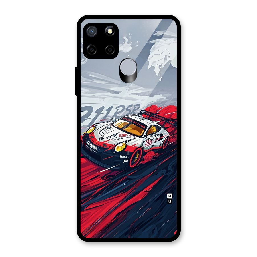 Super Car illustration Glass Back Case for Realme C12