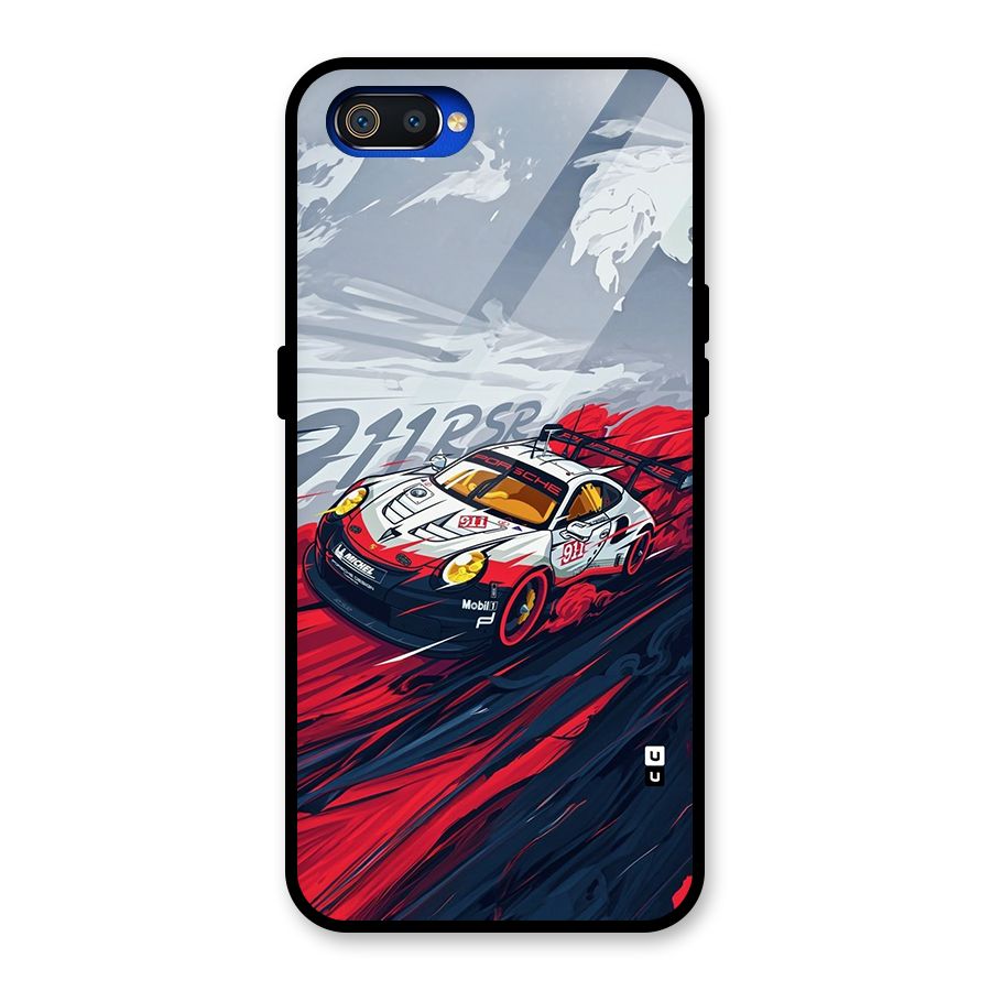 Super Car illustration Glass Back Case for Realme C2