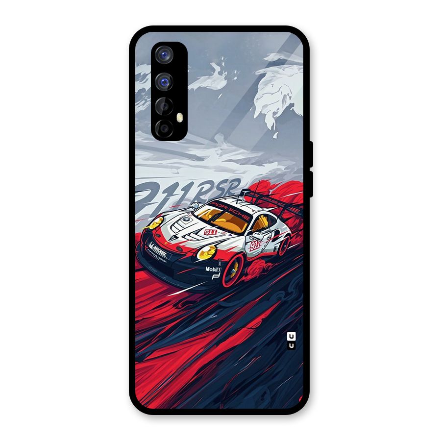 Super Car illustration Glass Back Case for Realme Narzo 20 Pro