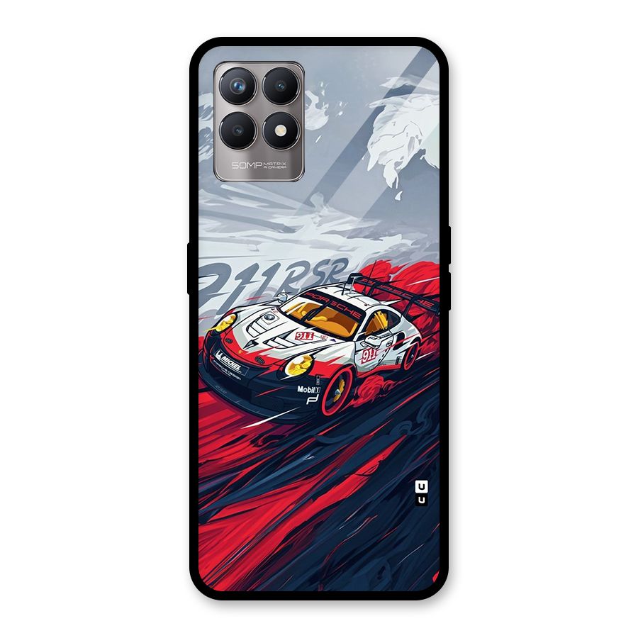 Super Car illustration Glass Back Case for Realme Narzo 50