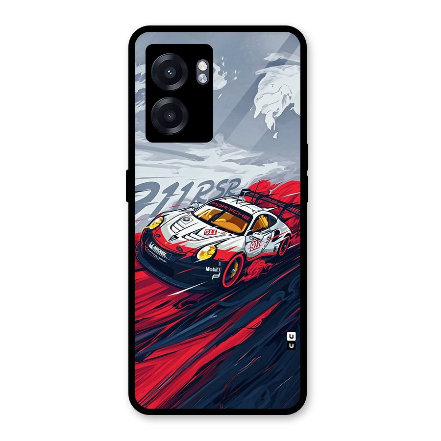 Super Car illustration Glass Back Case for Realme Narzo 50 5G