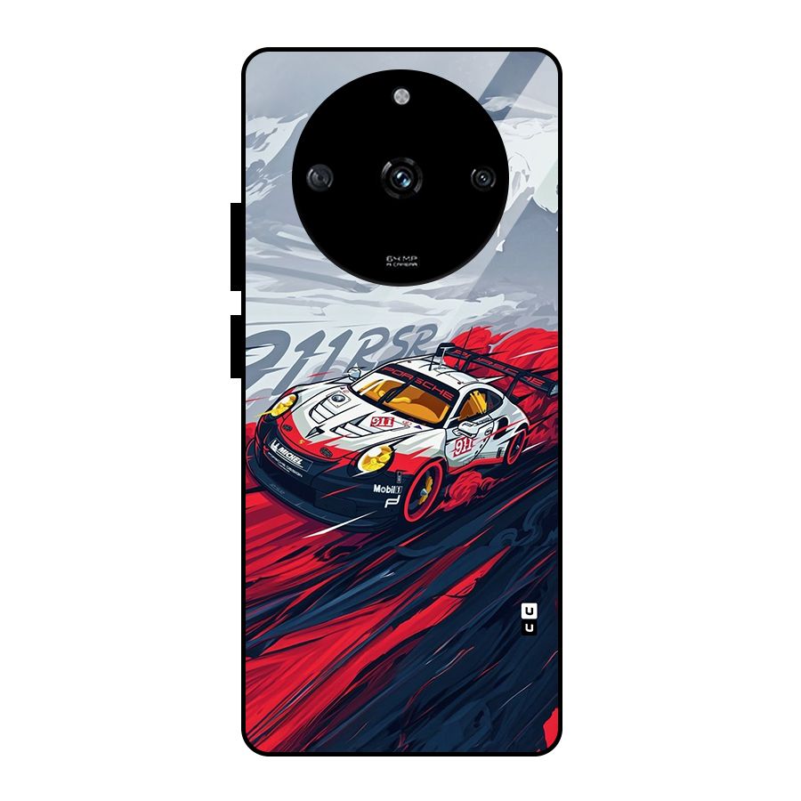 Super Car illustration Glass Back Case for Realme Narzo 60 5G