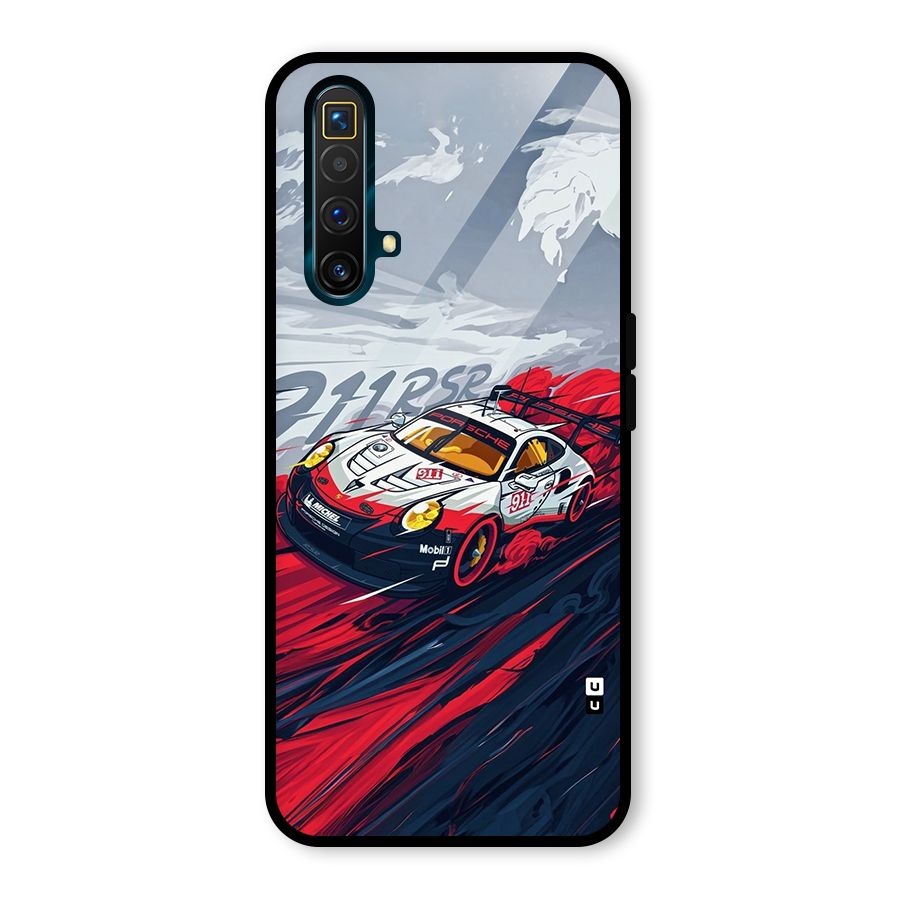 Super Car illustration Glass Back Case for Realme X3