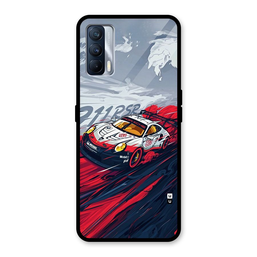 Super Car illustration Glass Back Case for Realme X7