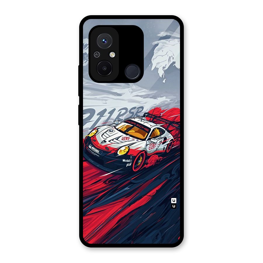 Super Car illustration Glass Back Case for Redmi 12C