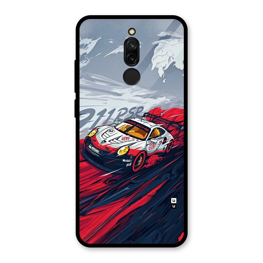 Super Car illustration Glass Back Case for Redmi 8