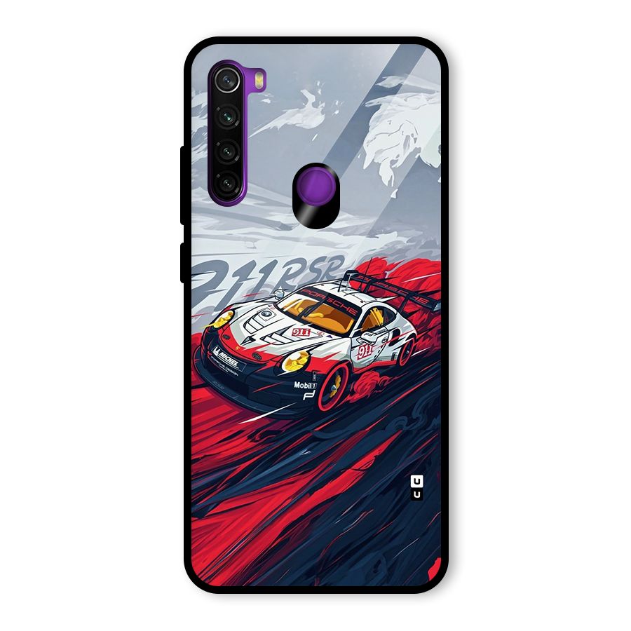 Super Car illustration Glass Back Case for Redmi Note 8