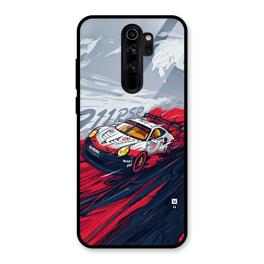 Super Car illustration Glass Back Case for Redmi Note 8 Pro
