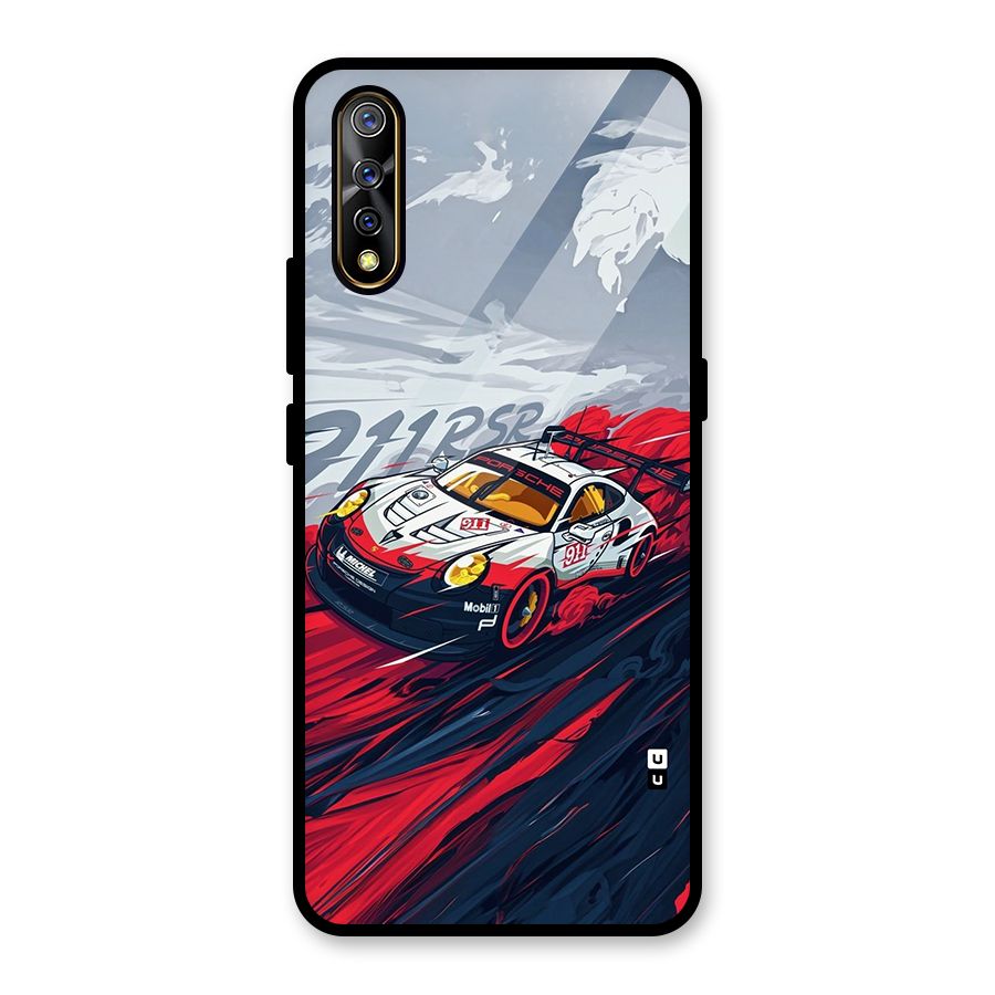 Super Car illustration Glass Back Case for Vivo S1