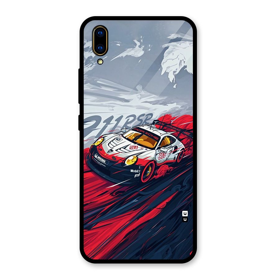 Super Car illustration Glass Back Case for Vivo V11 Pro