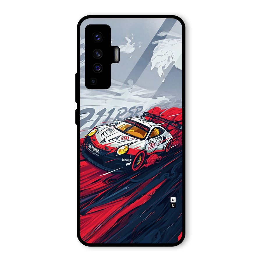 Super Car illustration Glass Back Case for Vivo X50