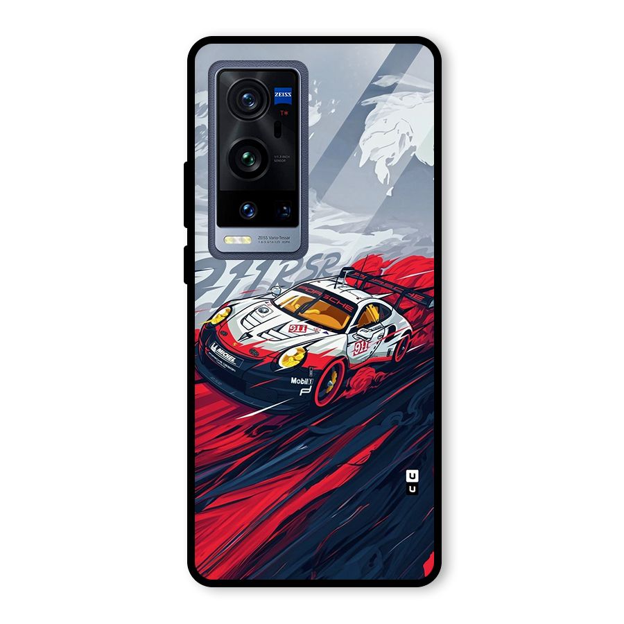 Super Car illustration Glass Back Case for Vivo X60 Pro Plus