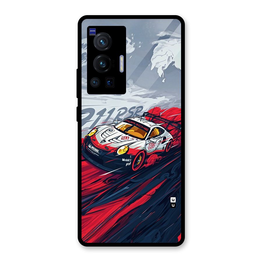 Super Car illustration Glass Back Case for Vivo X70 Pro