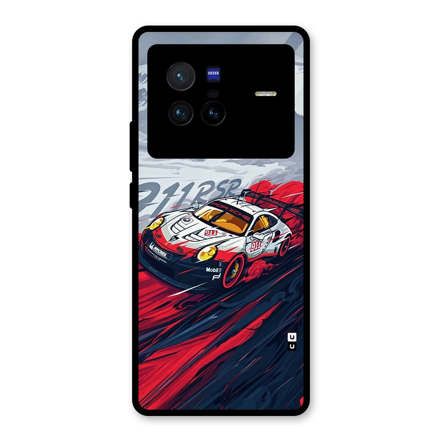 Super Car illustration Glass Back Case for Vivo X80