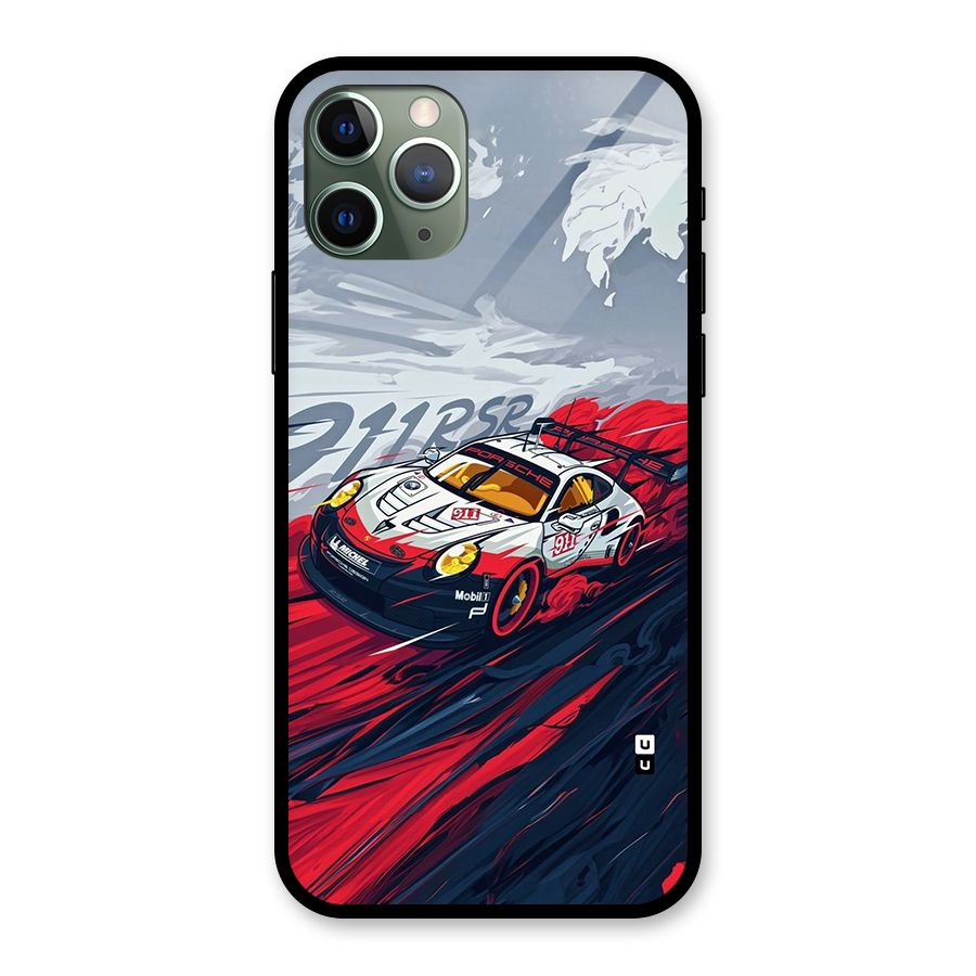 Super Car illustration Glass Back Case for iPhone 11 Pro