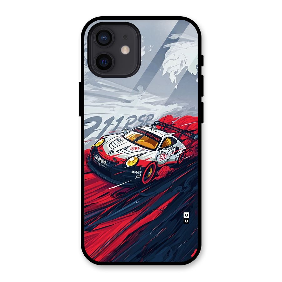 Super Car illustration Glass Back Case for iPhone 12