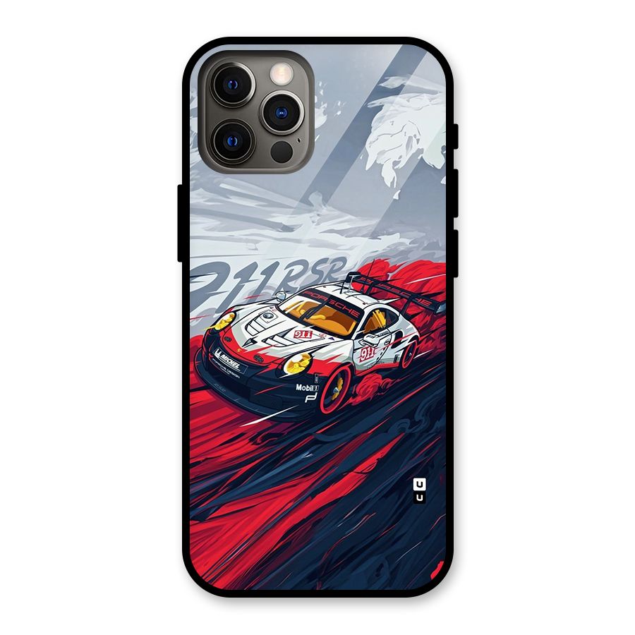 Super Car illustration Glass Back Case for iPhone 12 Pro