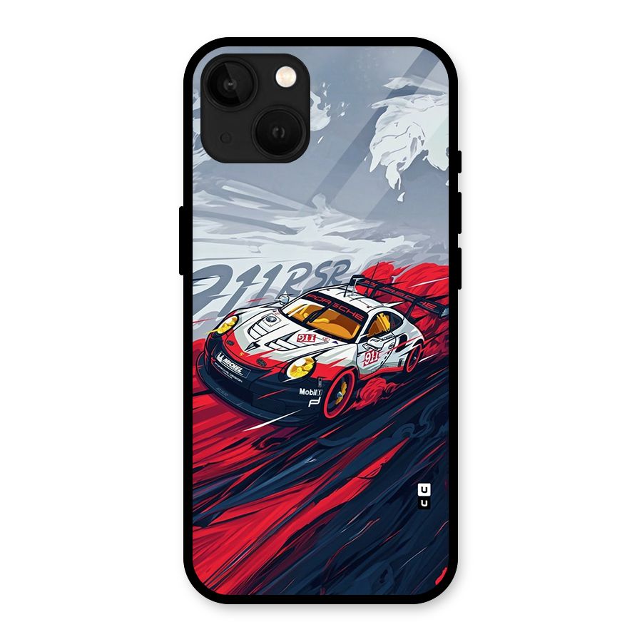 Super Car illustration Glass Back Case for iPhone 13